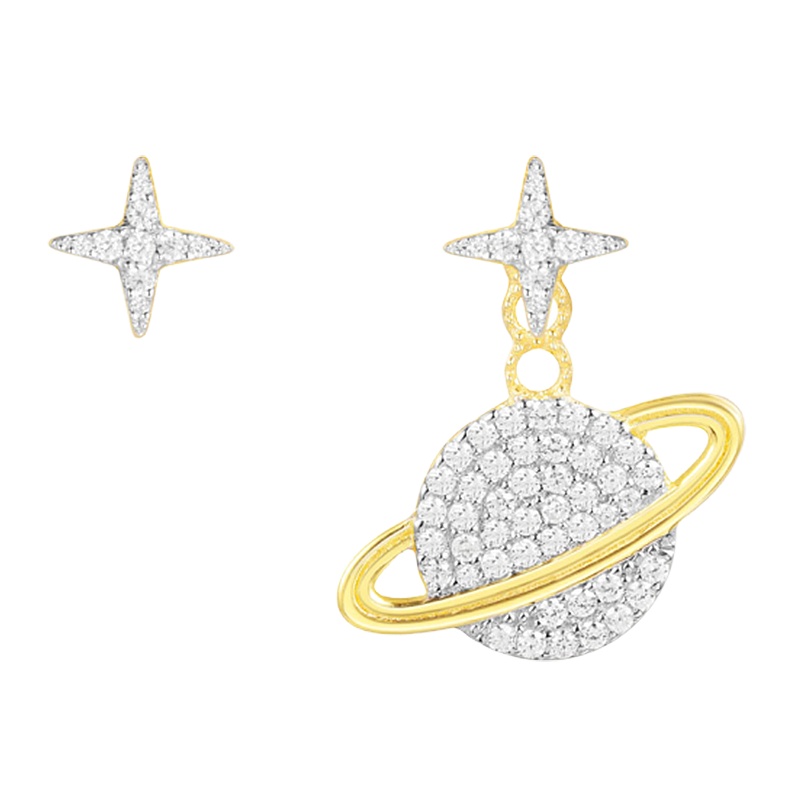 apm MONACO 星球不对称耳环女士耳钉925银耳饰杨颖同款送恋人AE10559OXY