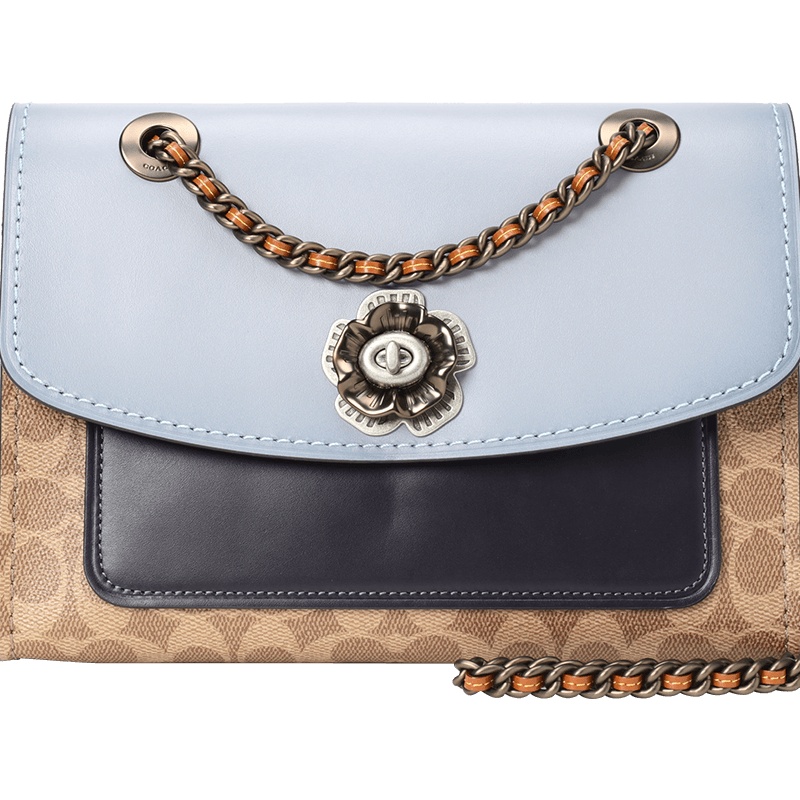 COACH PARKER 山茶花单肩包 69586 牛皮革\PVC