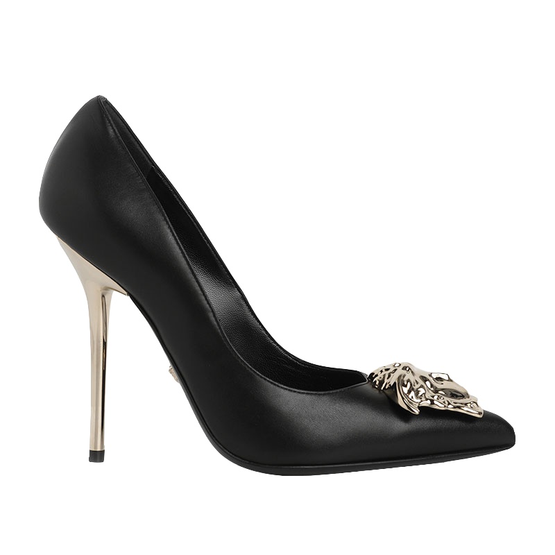 19ss新品 VERSACE 范思哲女士美杜莎logo金属装饰高跟鞋