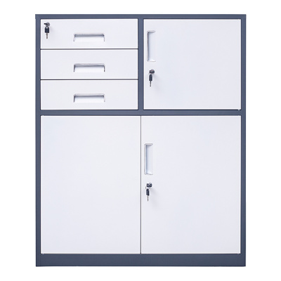 永格带锁办公柜子密码文件柜矮柜储物柜档案柜资料柜铁皮柜钢制简约