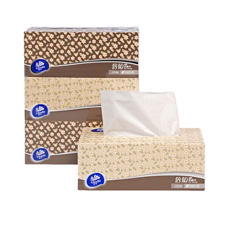维达倍韧系列双层盒装抽取式面巾纸(190mm*207mm/3盒)V2187
