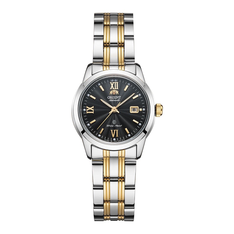 东方双狮(ORIENT)手表女 全自动机械表女士手表时尚潮流防水腕表情侣对表日本原装进口送女友礼物 [间金雅黑]SNR1