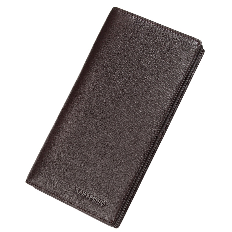 新款男士钱包大容量休闲长款软头层牛皮商务钱夹 男