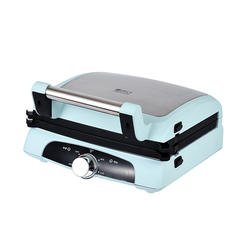 无言(silencare) 家用牛排机煎烤机烤肉机培根机 双盘可拆平面展开 不粘涂层 SC-K305 天青色