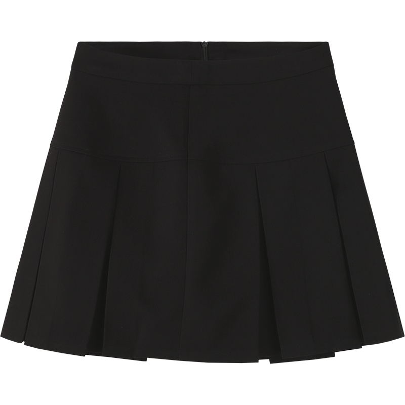 【满198减100预估价：35】Semir森马高腰半身裙女2019秋季新款复古风a字显瘦百褶裙少女chic伞裙