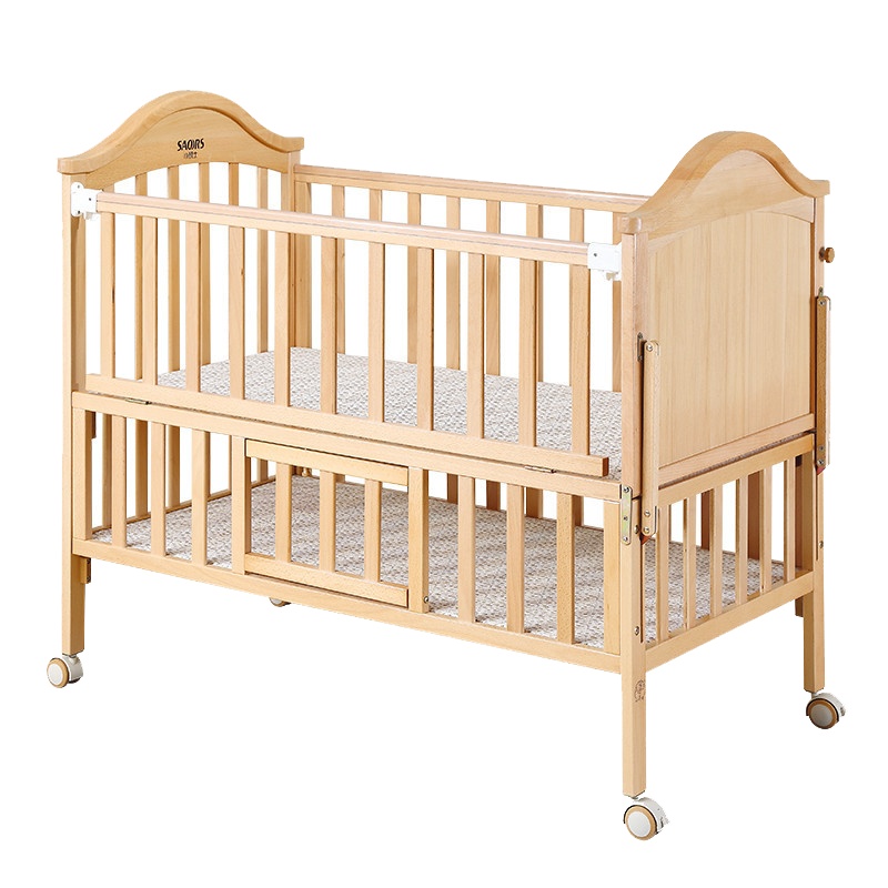 小硕士(SAORS)榉木婴儿床 可加长 可摇 带储物SK-949-36 110*63 原木色