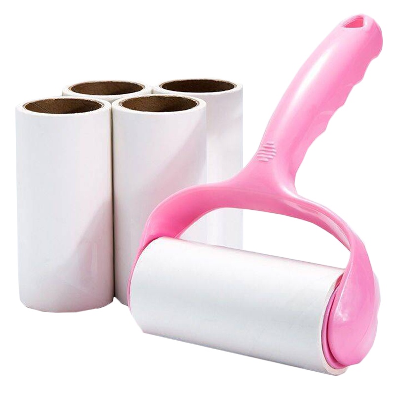 [1手柄+3卷纸180撕+防尘盖]可撕式粘毛器粘尘纸滚刷去除毛器衣服黏沾毛器滚筒除尘器