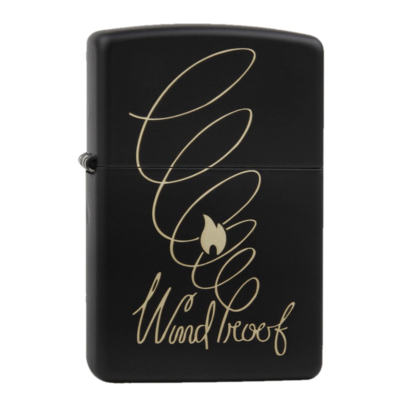 美国ZIPPO打火机 芝宝 黑哑漆激光刻24481博物馆之防风印记 男士礼品