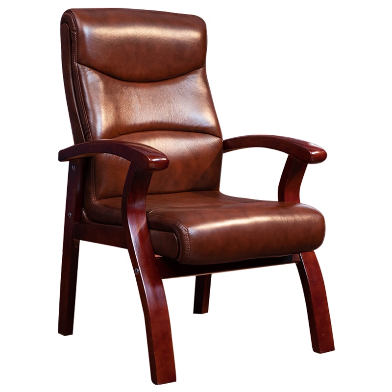 三圣 办公家具中式简约三人位实木沙发