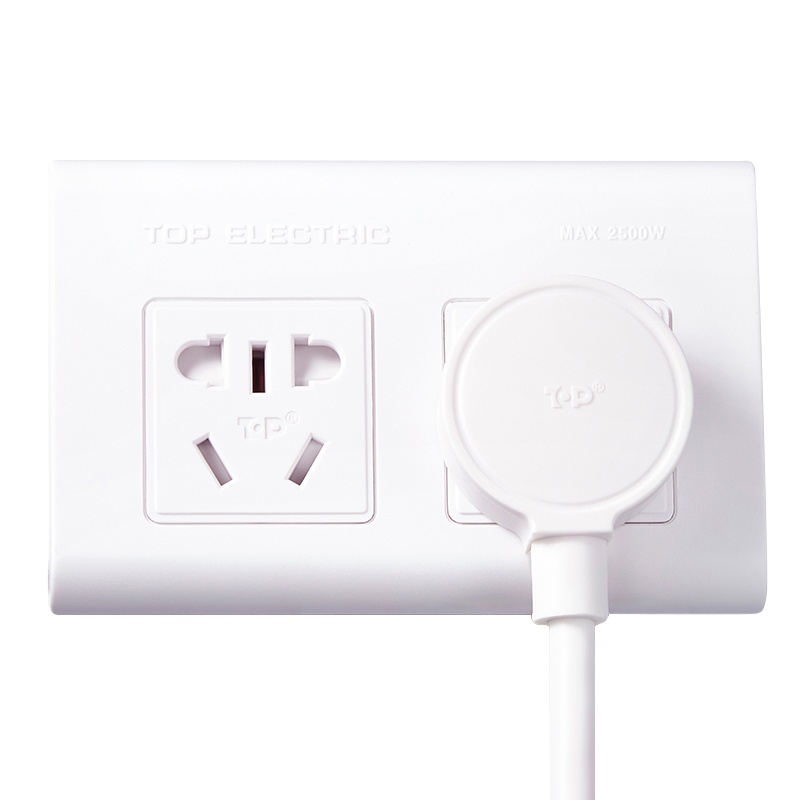 突破(TOP)C03一位转二位无线转换器新国标带儿童保护门插座仰角设计电源插座电源转换器转接插头排插接线板白色