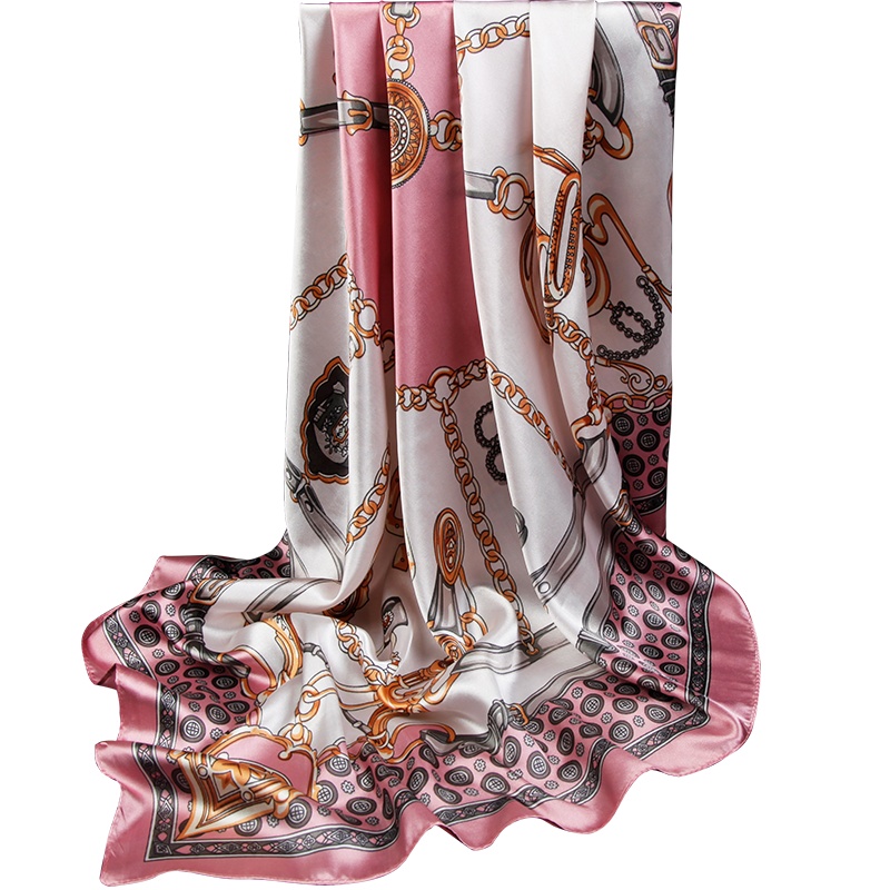 上海故事丝巾女百搭夏季正方形四方大方巾中年妈妈薄款搭肩小围巾