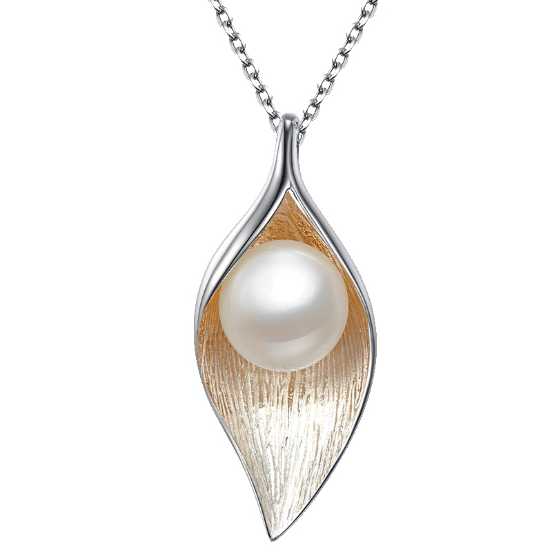 佰色传情(BRIR) 设计师珍珠吊坠S925银镶淡水珍珠银项链