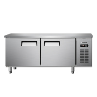 澳柯玛(AUCMA) 商用吧台HF-15X6J 冷冻工作台冰柜商用操作台保鲜平冷冰箱全冷冻厨房不锈钢1.5米长0.6米宽