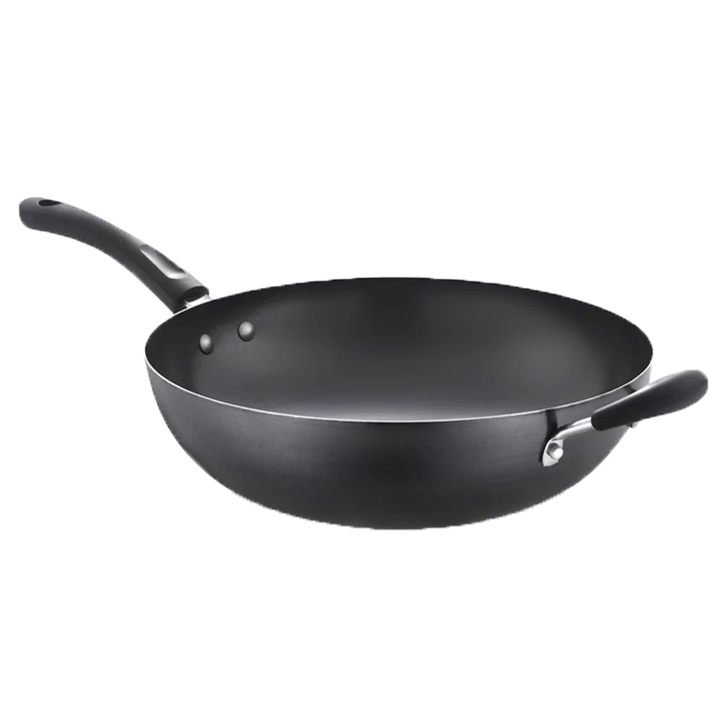 美的炊具铁锅CT34A4 精铁 34CM直径特炒锅 不粘锅 大口径速热