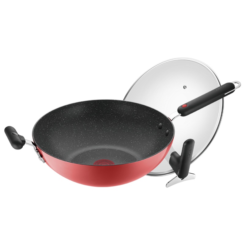 苏泊尔不粘锅火红点Bingo系列家用多功能炒菜锅电磁炉煤气灶炒锅EC32YP-02-R