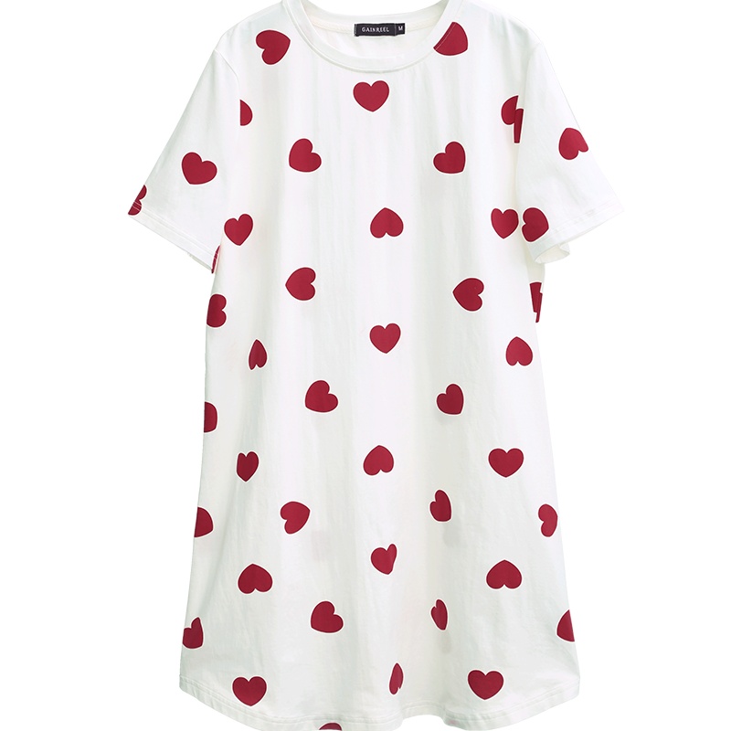 歌瑞尔时尚甜美可爱性感印花短袖家居服女生舒适睡裙睡衣19119HD