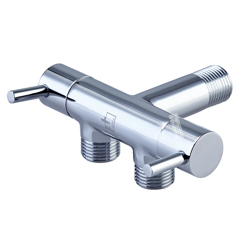 潜水艇(Submarine)F401 1进2出三通式 快开 全铜镀铬三角阀