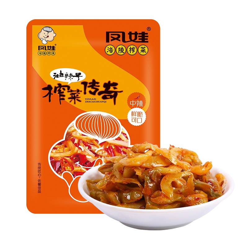 [凤娃]涪陵油辣子榨菜丝80g/袋小包装美味咸菜酱菜下饭菜重庆特产