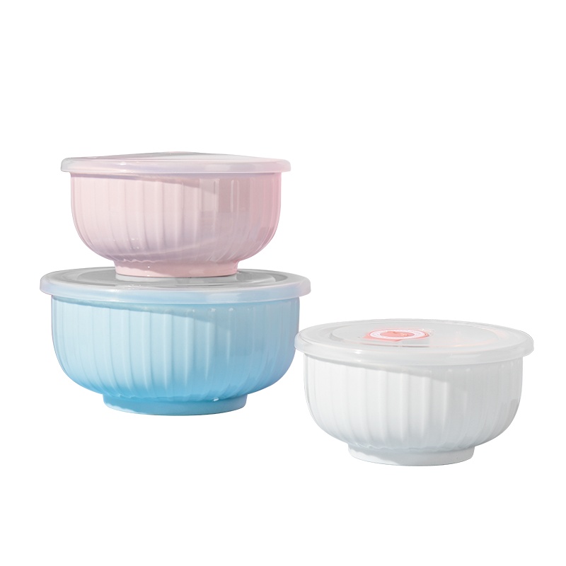 顺祥缤纷小时代3只保鲜碗一抹金艳密封饭盒彩盒四件套装结婚回礼