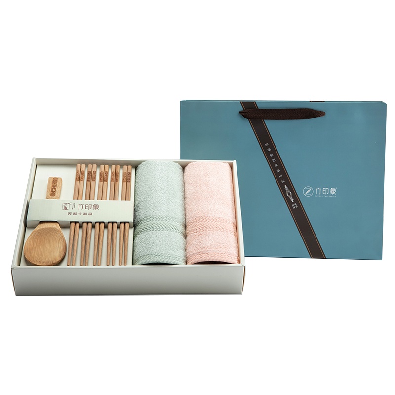 竹印象 zyx-03074 祥和四季家和万事兴毛巾浴巾套盒 34cm*72cm/95克(单位:套)
