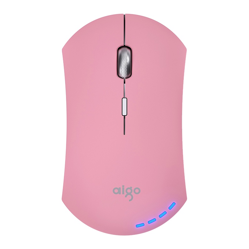 爱国者(AIGO) 4D安静电量可视炫彩多色充电无线鼠标 M200 粉色 五金滚轮 续航时间长
