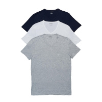 [直营]EMPORIO ARMANI阿玛尼男士V领棉质短袖T恤家居服打底衫三件装110856