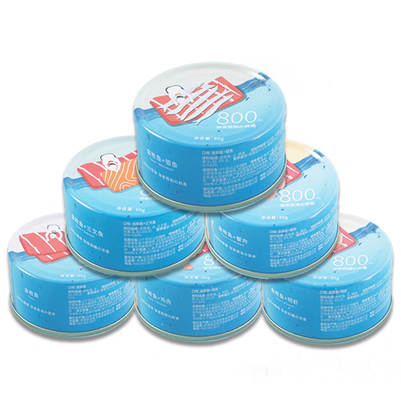 好命天生(Honeycare)猫罐头三文鱼 宠物猫粮猫湿粮成幼猫咪主粮罐头零食80g*6