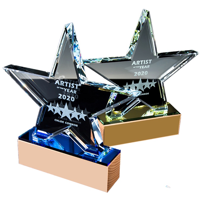 SCP SCP0061 20*22CM创意五角星水晶奖牌荣誉牌工作表彰纪念牌 (个)