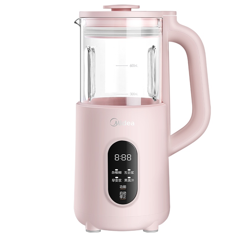 美的(Midea)豆浆机破壁机早安浆果蔬汁机 高硼硅玻璃杯身破壁不留渣智能自动清洗一键预约 DJ06B-W2-003