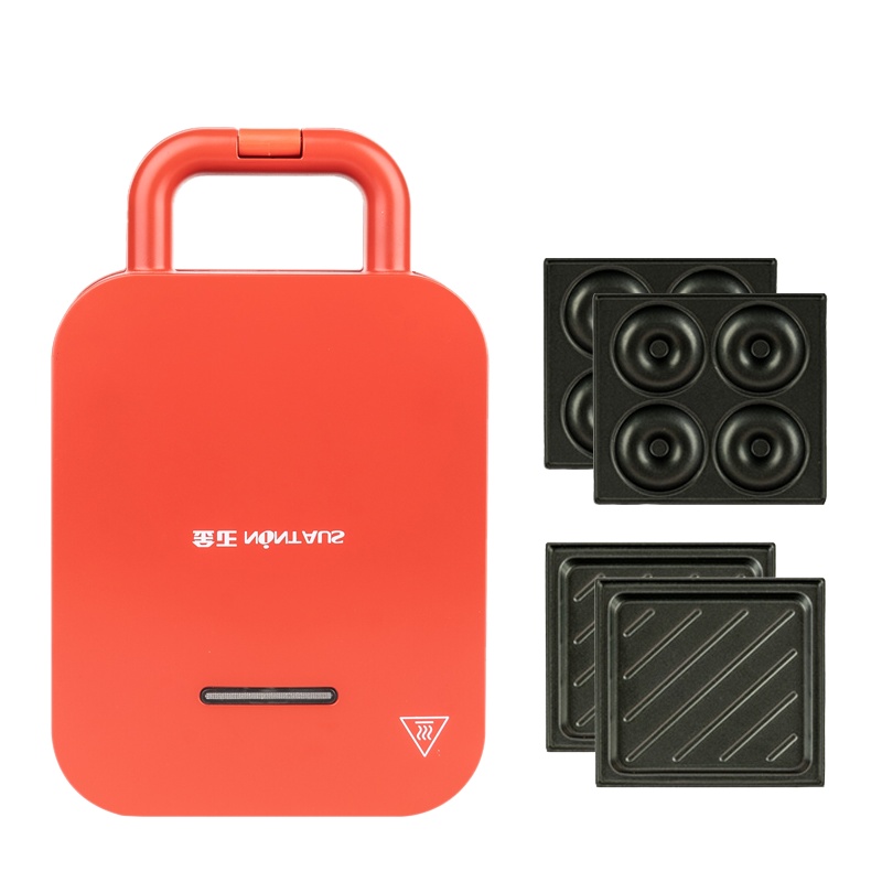 金正(NiNTAUS)三明治机红色双盘 家用多功能轻食机 网红早餐机加热吐司烤面包机 带三明治盘 三明治炉GH8002