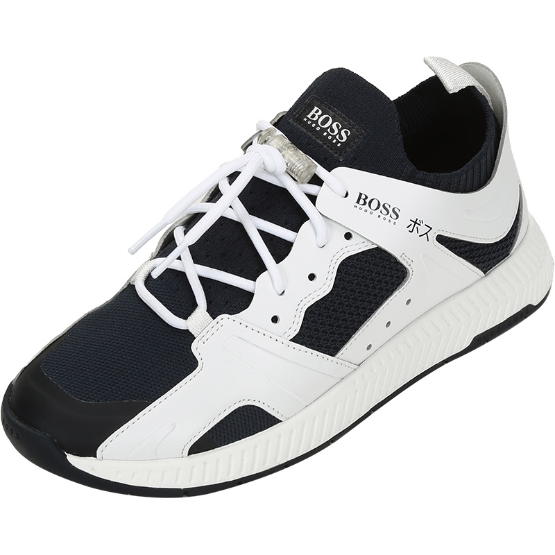 HUGO BOSS 雨果博斯 男士 织物配皮网眼系带休闲运动鞋 50432784