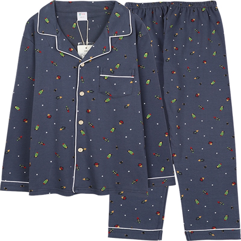 红豆长袖儿童家居服纯棉中大童男童秋季睡衣套装四季家居服柔软舒适套装男童套装