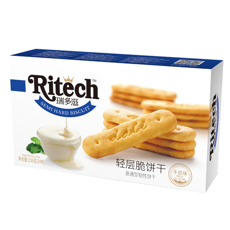 达利园好吃点瑞多滋轻层脆牛奶味216g 零食休闲饼干