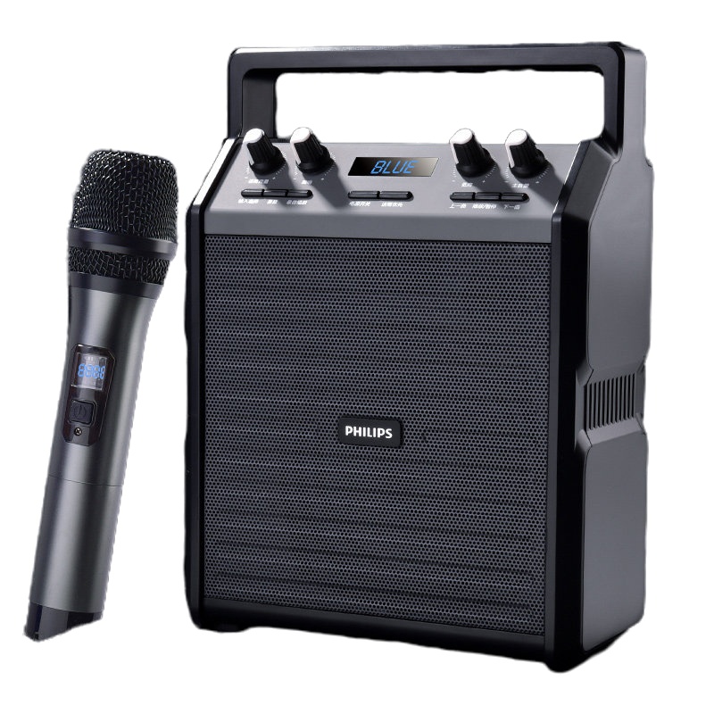 飞利浦(Philips)SD50户外蓝牙音响 多功能便携式手提小型广场舞音箱 大功率会议教学扩音器 配U段无线话筒