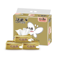 洁柔(C&S)抽纸 金尊系列 三层120抽*6包(S号)抽取式纸巾 面纸