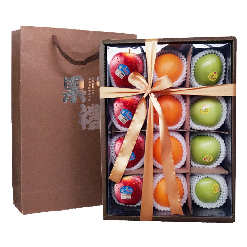 三生三世礼盒(新西兰红玫瑰苹果4个+美国青蛇果4个+澳橙4个)