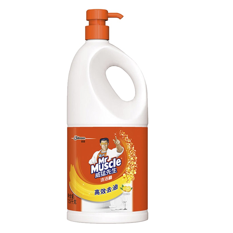 威猛先生 高效去油洗洁精 清爽柠檬1500g 去油污 洗涤灵 清洁碗筷餐具 去油渍污垢不伤手