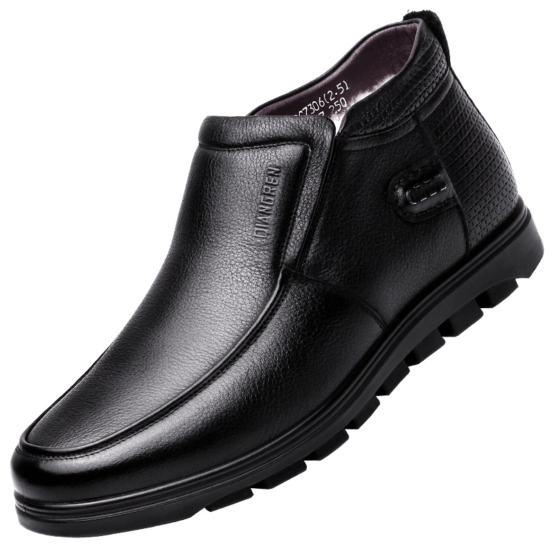 3515强人男棉鞋保暖羊毛靴男士休闲鞋舒适套脚高帮棉靴