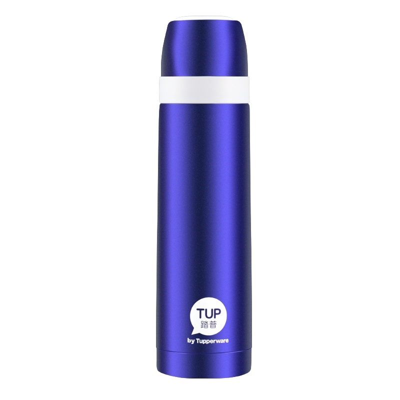 特百惠(Tupperware)保温杯500ml 男女士便携不锈钢真空保温瓶学生儿童水杯杯子星际蓝