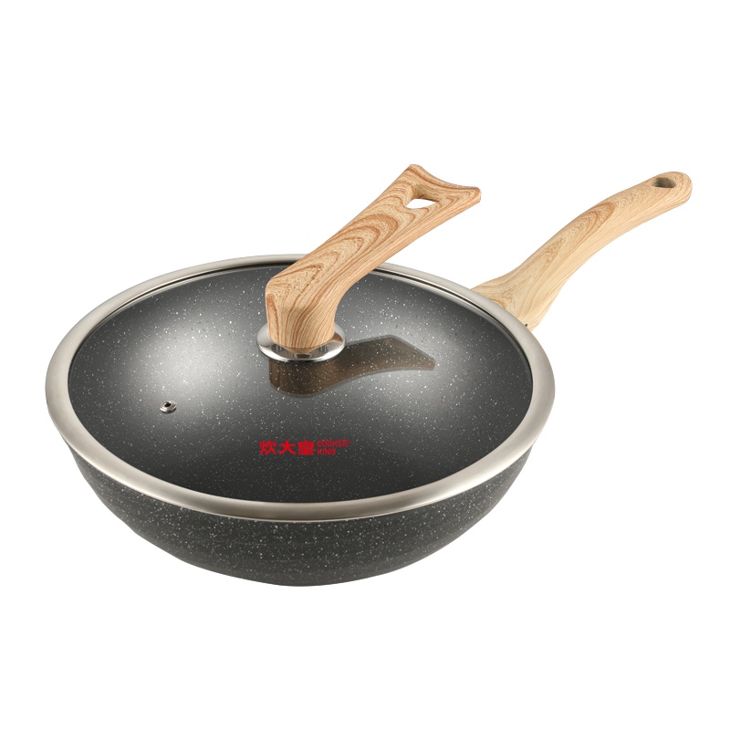 炊大皇(COOKER KING)麦饭石炒锅银曜石30CM CG30YY