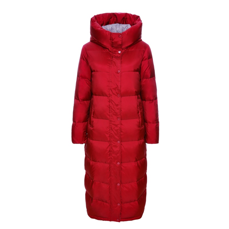 高梵2019新款冬季时尚连帽长款羽绒服女 韩版收腰显瘦保暖外套潮