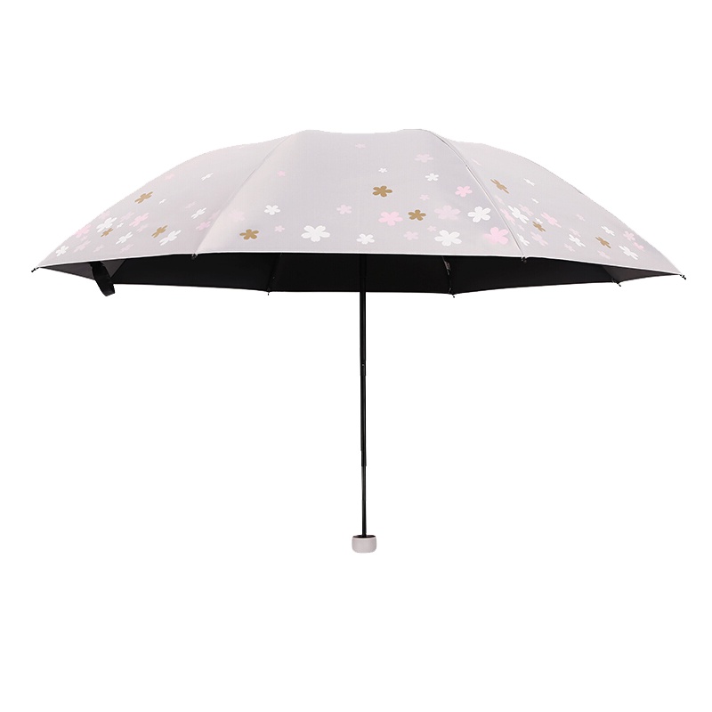 天堂伞 黑胶防晒三折晴雨伞太阳伞遮阳伞 云裳-紫色1283