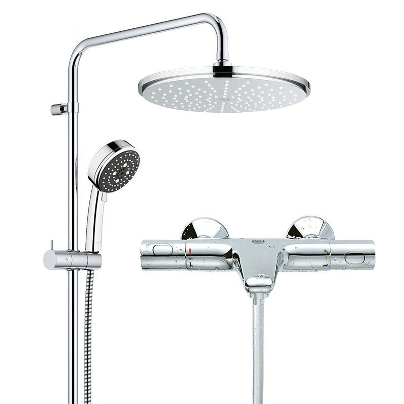 德国-高仪(GROHE)恒温花洒 淋浴花洒 花洒套装 恒温冷触 卫浴花洒 挂墙式 铜质 多出水 淋浴花洒套装