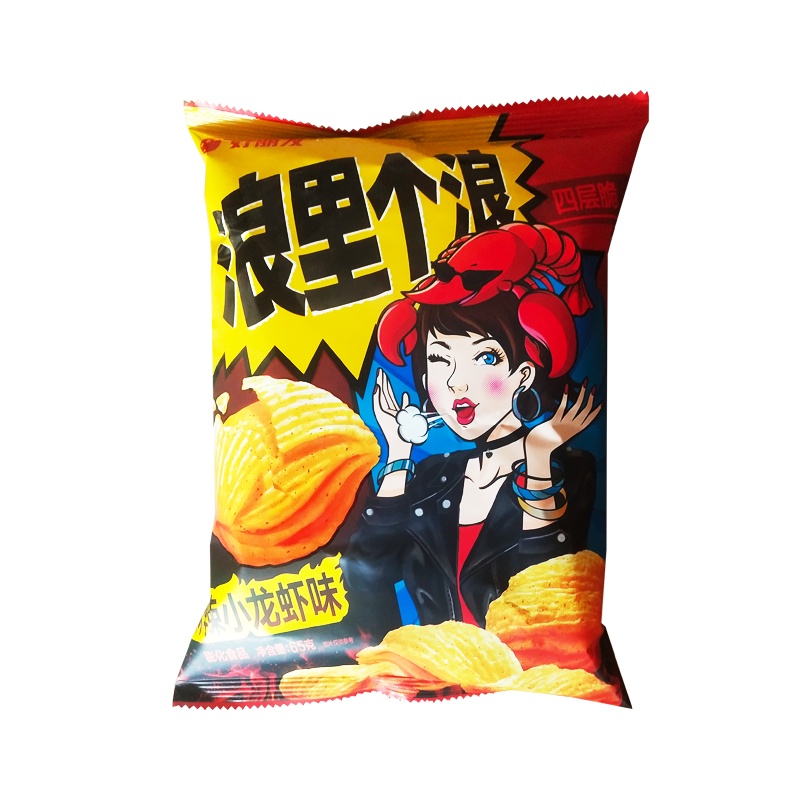 好丽友浪里个浪麻辣小龙虾味 65g*3袋麻辣小龙虾四层脆