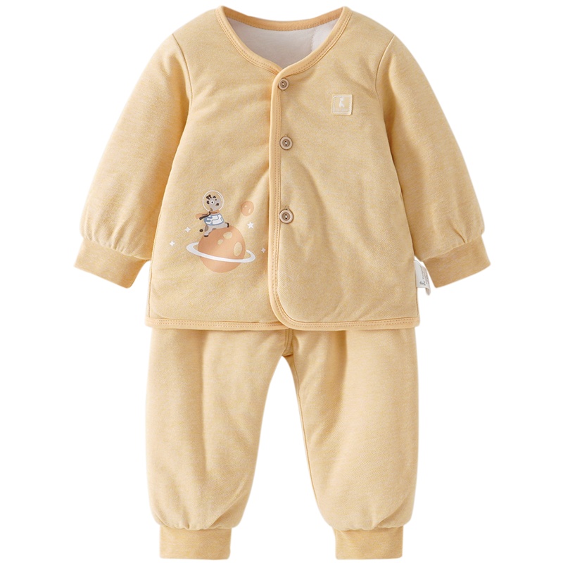 童泰(TONGTAI)2020秋冬3-18个月婴儿棉衣套装宝宝对开上衣裤子儿童薄棉两件套儿童棉服小童宝宝棉衣套装