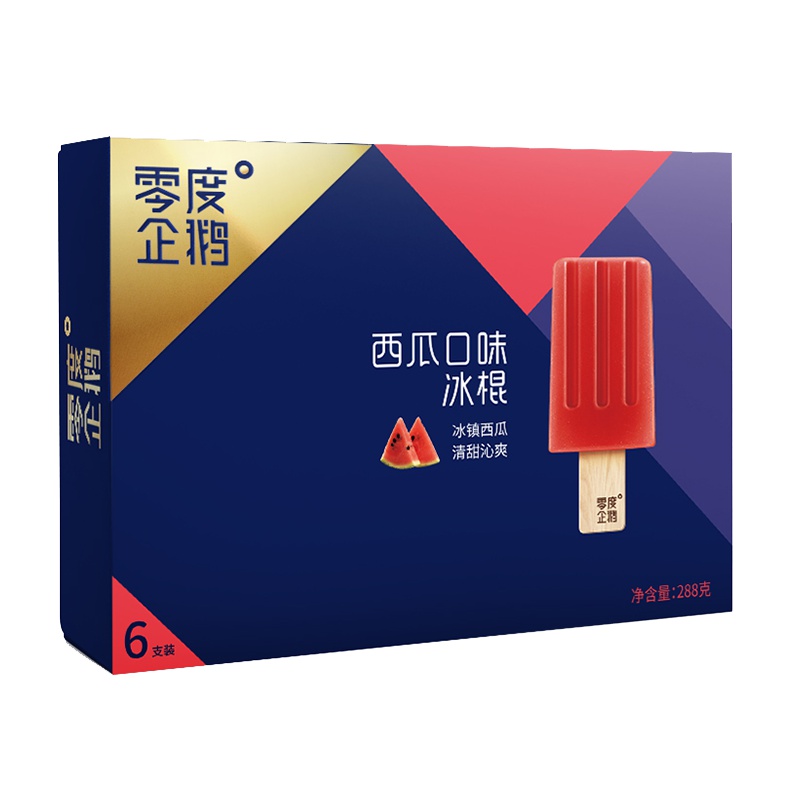零度企鹅 西瓜口味冰棍288g(48g*6支)