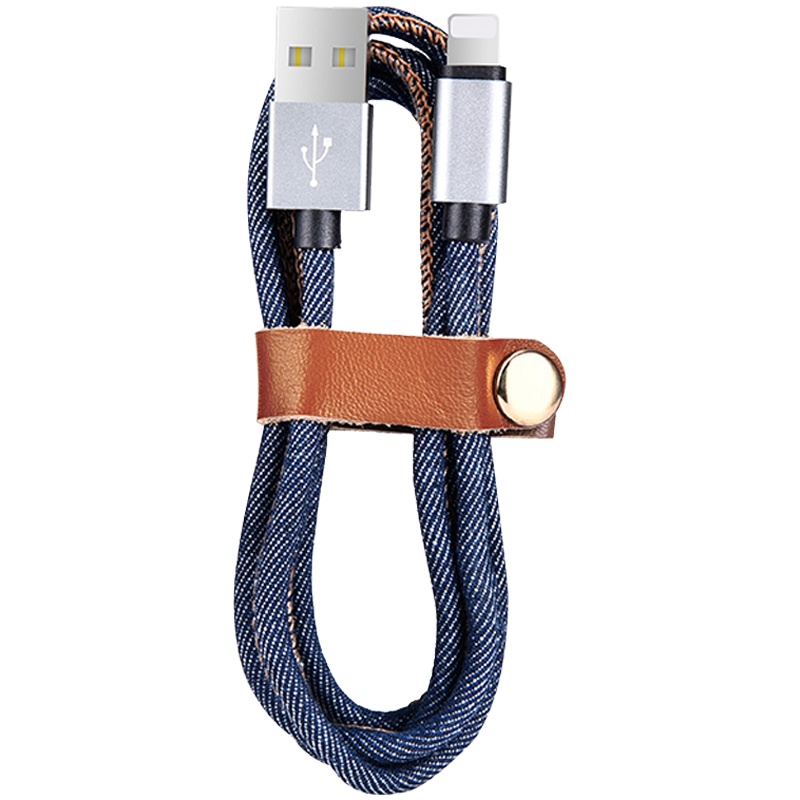 酷猫 iphone12数据线 苹果XR充电线 苹果11proMax快充1米牛仔布纹XS Max大电流充电数据线