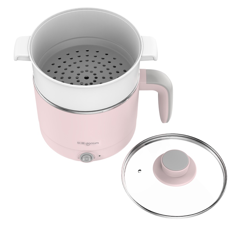 东菱(Donlim）电煮锅DL-ZG4033 粉色 带蒸架电炖锅多功能电热锅学生宿舍煮面办公家用迷你小电锅小型电火锅