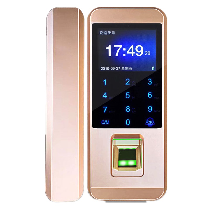 全国上门安装 玻璃门指纹锁双开门单密码锁智能门锁有无框办公室门禁带考勤遥控 单开门无框