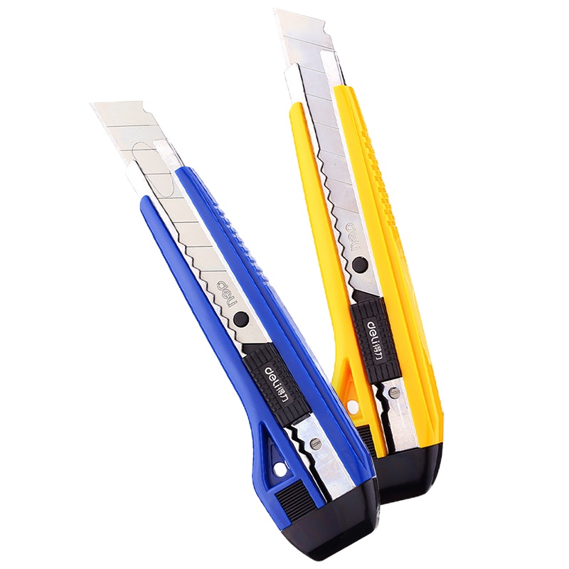 得力(deli) 得力办公用品 2041 美工刀/墙纸刀/割纸刀 大号刀片 颜色随机1把/